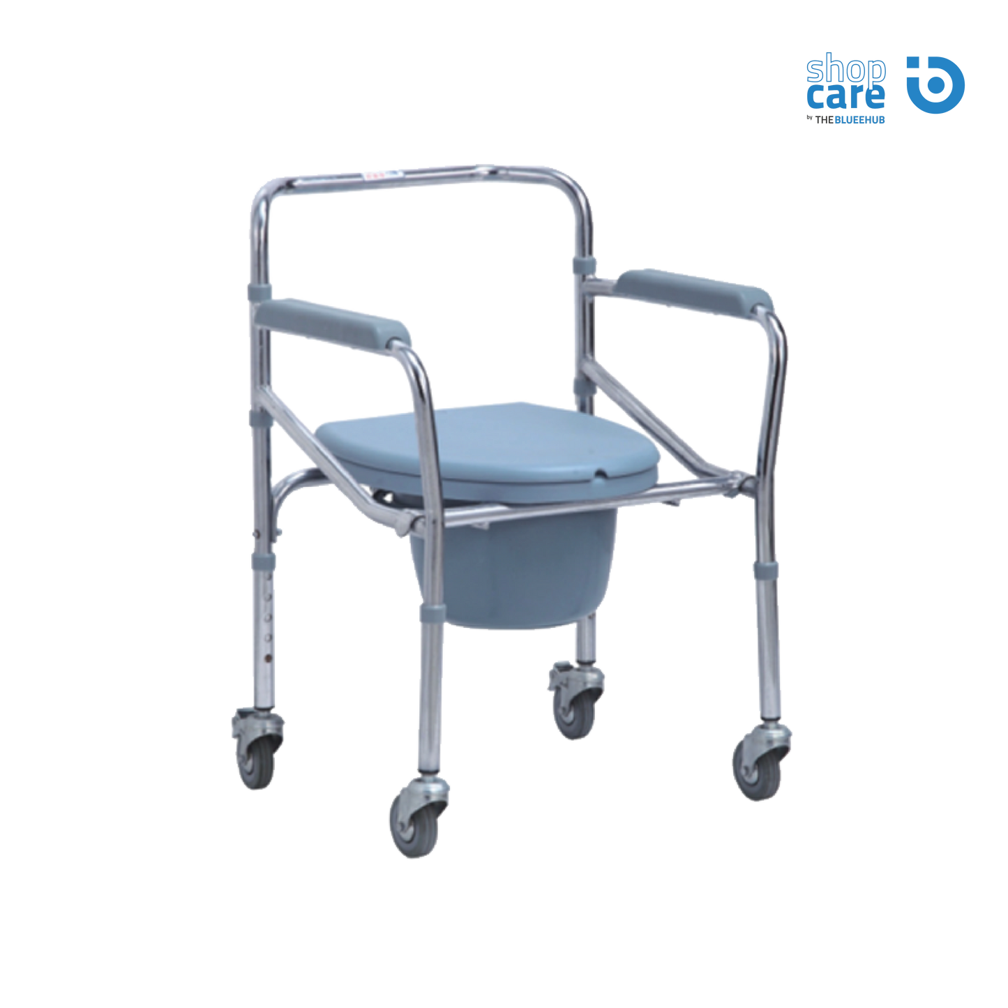 FOLDABLE MOBILE STEEL COMMODE CHAIR